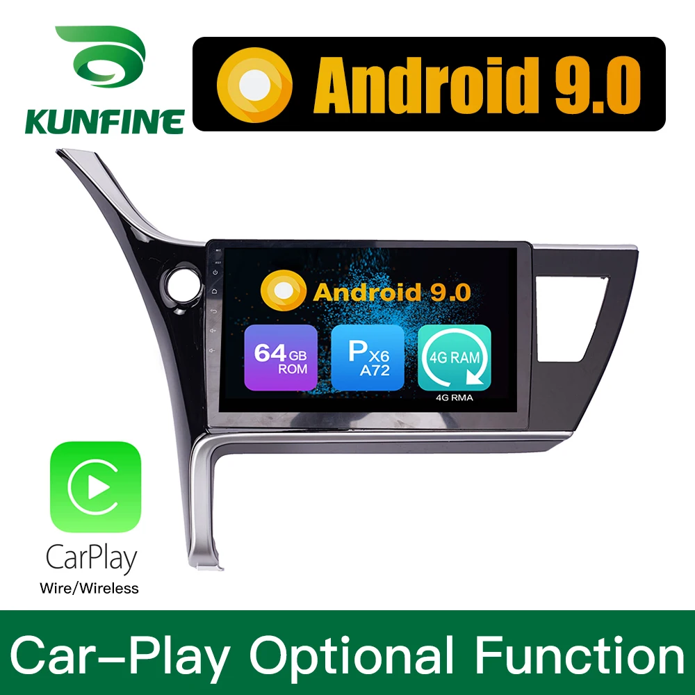 

Android 9.0 Ram 4G Rom 64G PX6 Cortex A72 Car DVD GPS Multimedia Player Car Stereo For Toyota Levin Corolla 2017 Radio Headunit