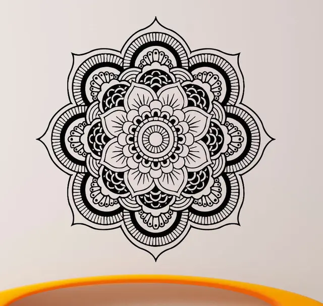Mandala D360 Wall Decal Vinyl Sticker Indian Om Kwiat Lotosu Joga