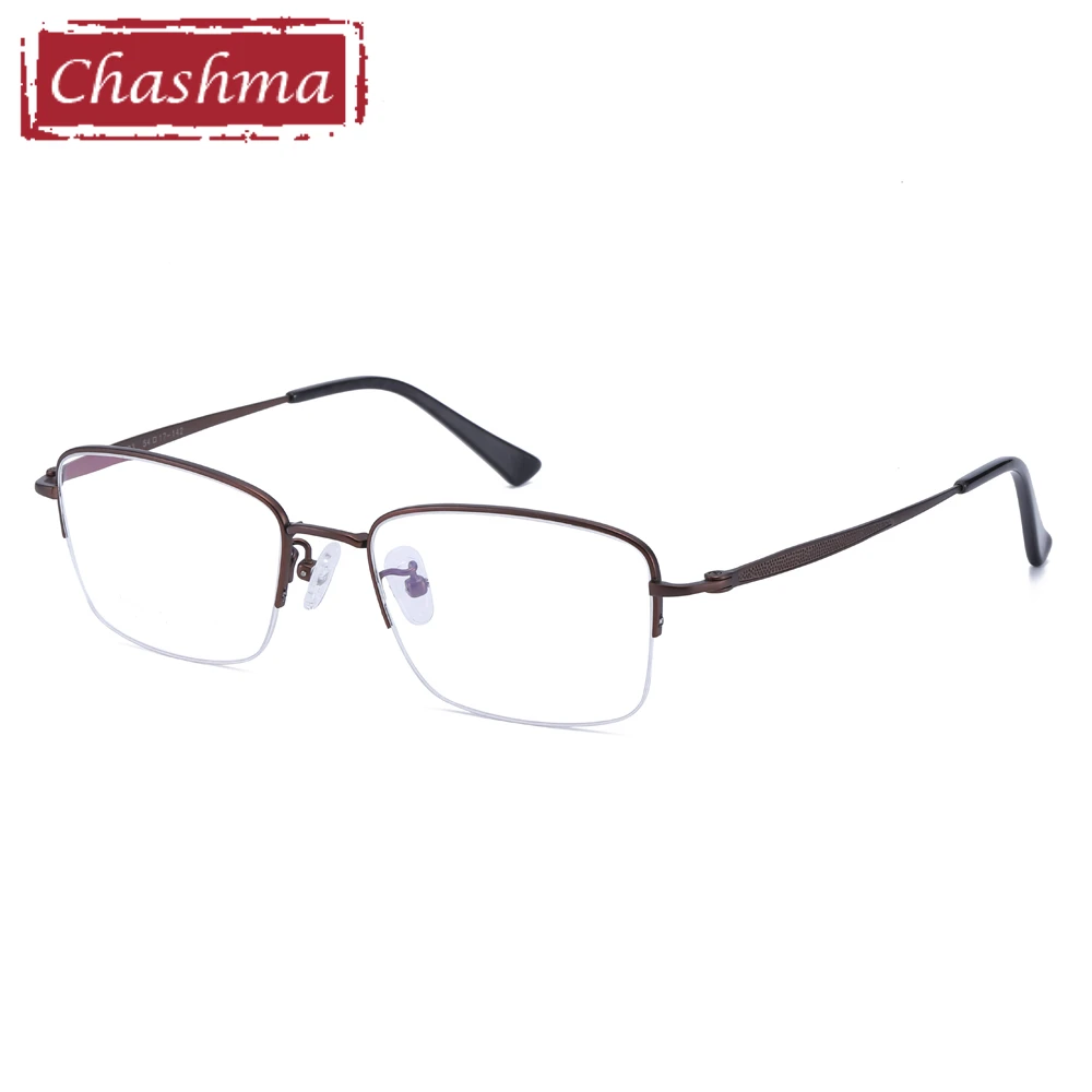Рецептурные очки мужские титановые очки оптические оправы Высокое качество оправы для очков - Цвет оправы: Brown