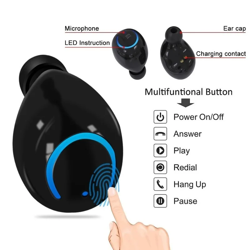 Мини микро Bluetooth наушник скрытые Наушники вкладыши стерео наушники бизнес