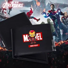 Marvel's The Avengers ID Card Short Long Wallet Purse Bag PU Leather Printing Wallet Money Bag Card Holder Long Purse Gift