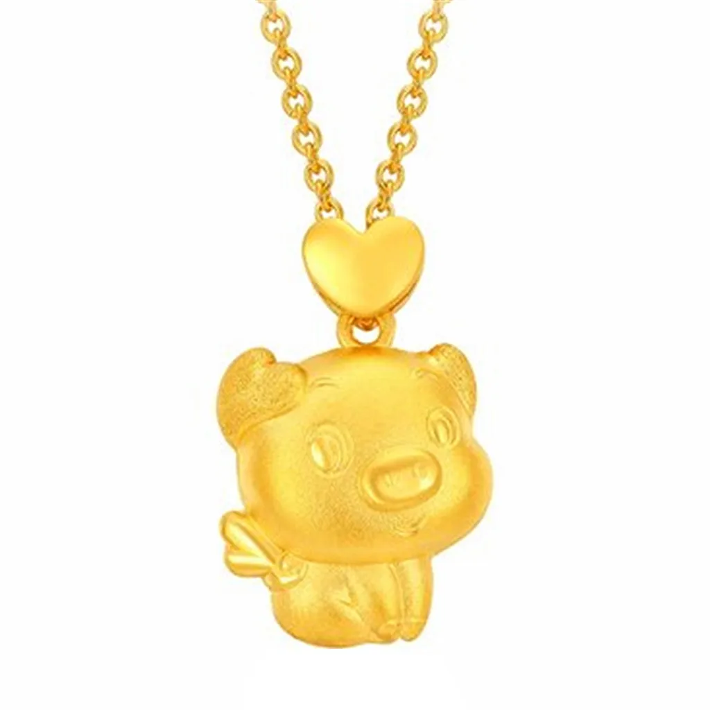 

2019 Fashion Women Brass Ornaments Love Pig Pendant Love Wings Pig Swan Drops Pendant