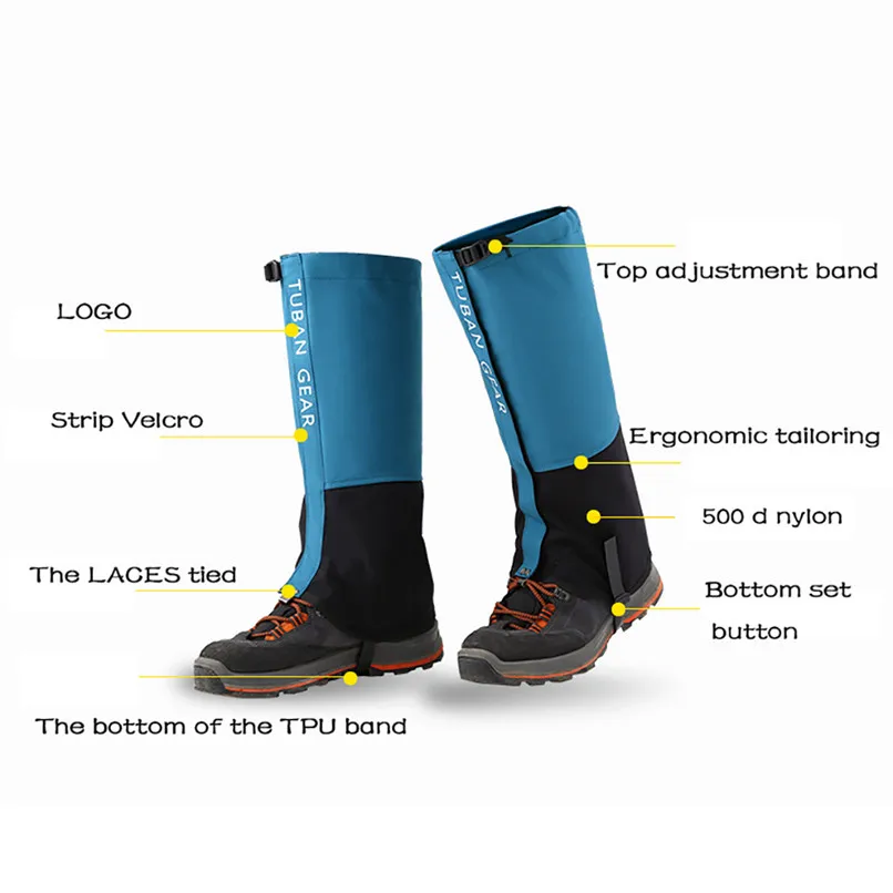 New Outdoor Snow Kneepad Skiing Gaiters Hiking Climbing Cycling Shoe Cover Guard Sport Safety Waterproof Leg Warmers #2O23 (13)