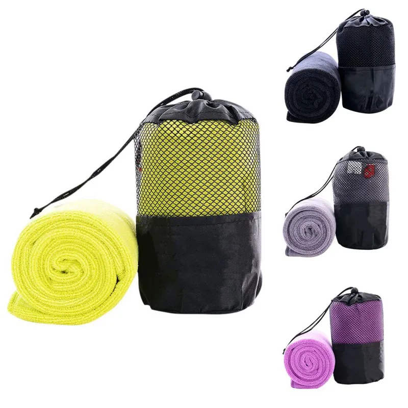 Портативный быстросохнущие Полотенца микрофибры Спорт на открытом воздухе Отдых Путешествия Полотенца с сумкой