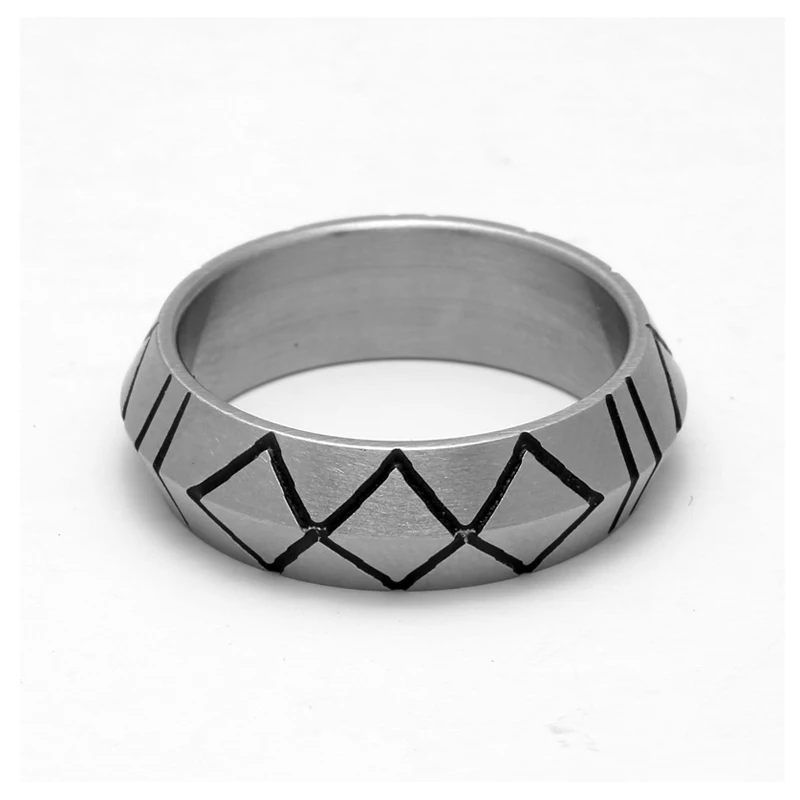 Mcllroy Sweden minimalism Boutique Vintage Jewelry Rings Stainless Steel Lattice Stripe Women Men's Couple Creative Ring
