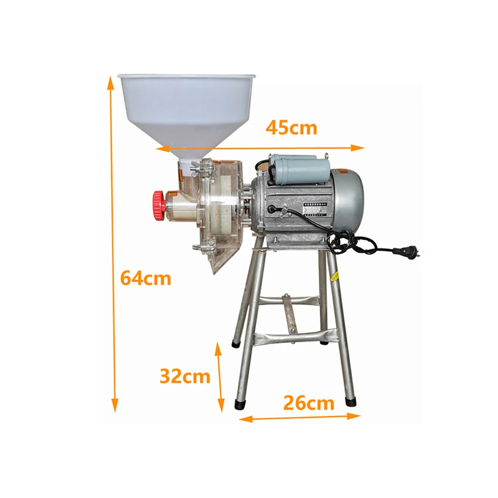 DONNGYZ Mill Grinder,110V 1500W Electric Grain Dry Feed Flour Milling Machine Cereals Grinder,Suitable for Rice Corn Grain Coffee Wheat with Funnel 