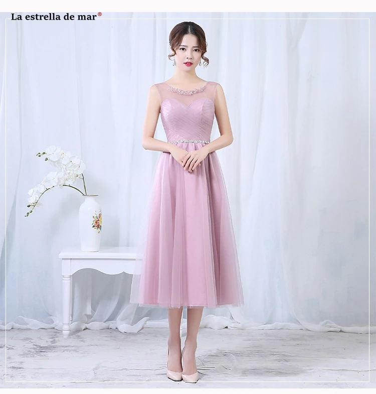 Vestidos de madrinha новая Совок ткань французское кружево Алин мятно-зеленый цвет шампанского серебро Румяна розовое платье подружки невесты чай-Длина свадебная часть
