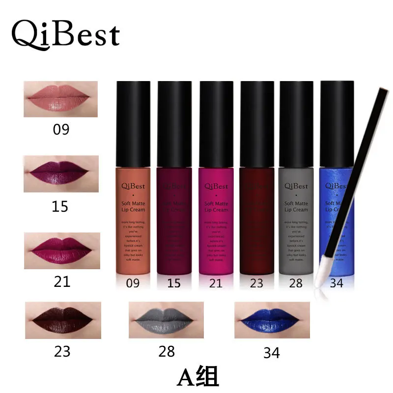 6pcs Lot Qibest Matte Liquid Ruj Rezistent La Apa Rezistent Pe
