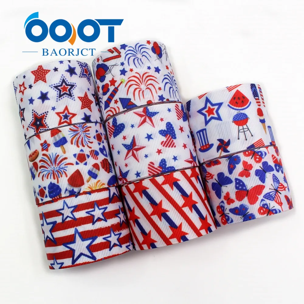 

OOOT BAORJCT I-19306-523,38mm,10yards geometric Thermal transfer Printed grosgrain Ribbons,bow cap DIY accessories decorations