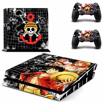 

New One Piece vinyl Decal PS4 Skin Sticker For Sony Playstation 4 PS4 Console protection film +2Pcs Controller protective skins