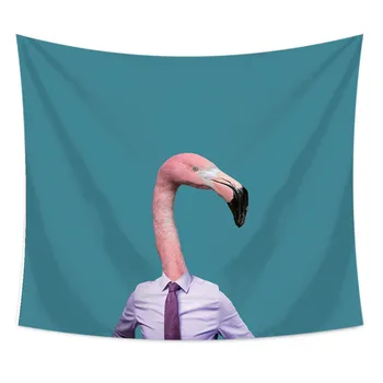 

SOFTBATFY Flamingo Tapestry Wall Hanging Printed Cloth Polyester Dropshipping