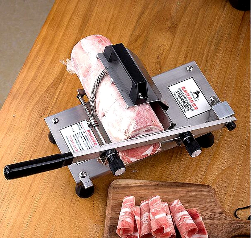 

304 Stainless Steel Manual Frozen Meat Slicer Handle Meat Cutting Machine ST200B