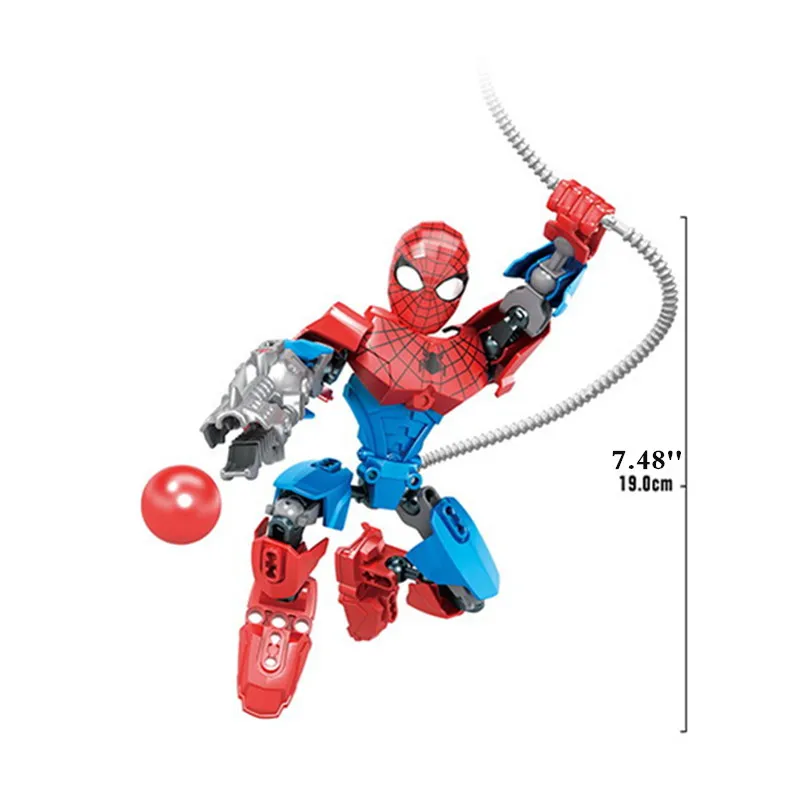 Супергерой Человек-паук Бэтмен строительные блоки Совместимые Sermoido Человек-паук обучающая игрушка мальчик подарок на день рождения Brinquedo - Цвет: Красный