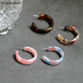 

4pcs Acetic Acid C-ring Stud earring DIY Jewelry Accessories Material Pendant