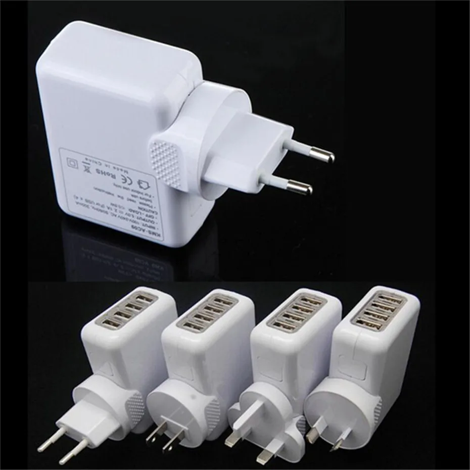 4 Порты 2A Портативный Главная Путешествия стены USB Зарядное устройство адаптер для iPhone Samsung Ipod
