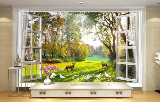 Fenster Tapete Wohnkultur 3D Wandbild Tapete F r Schlafzimmer fenster natur landschaft Tapeten Wandbilder wohnzimmer Desktop Tapete.jpg 640x640 - Fenster Tapete
