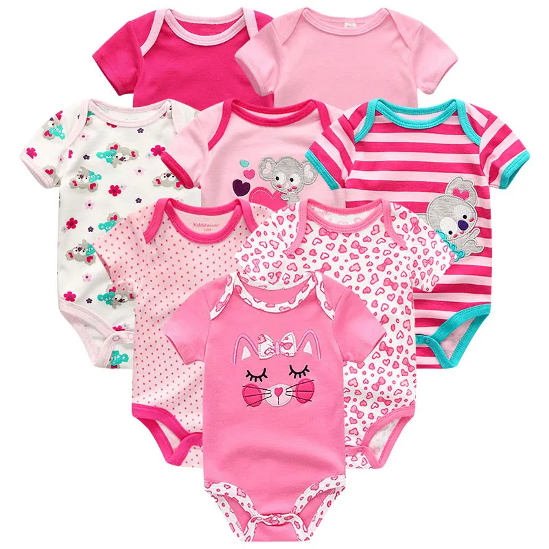 Baby Romper 24 Одежда для маленьких мальчиков в стиле унисекс; коллекция года; комбинезон для новорожденных девочек; 8 шт./лот; костюм с короткими рукавами для малышей; сдельник для ребенка; roupas de bebe - Цвет: Baby Romper 24