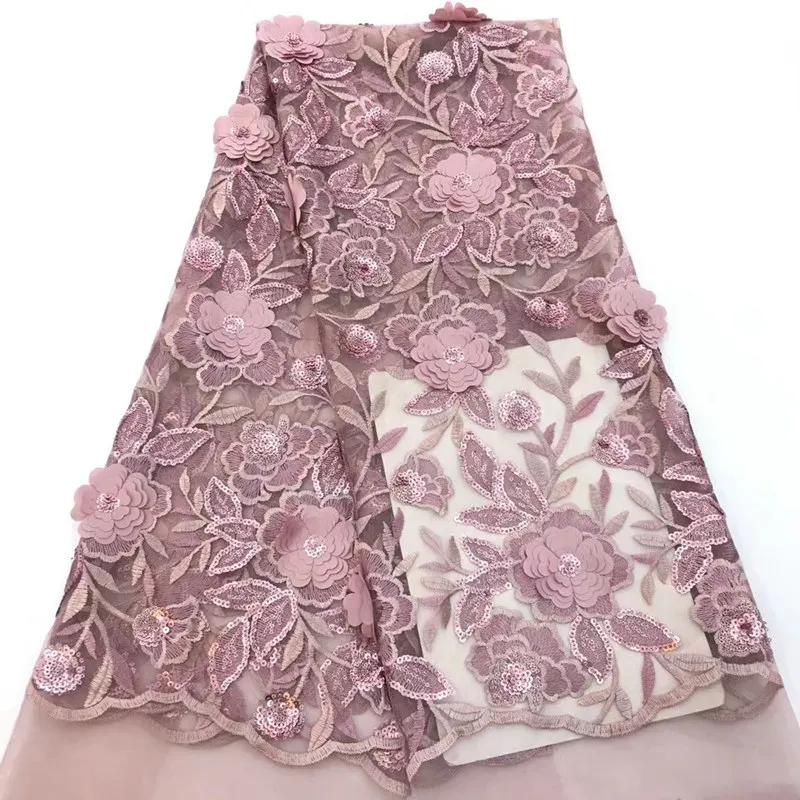 

The new embroidery lace fabrics in Nigeria, Africa lace fabric high quality garment dress fabric with sequins