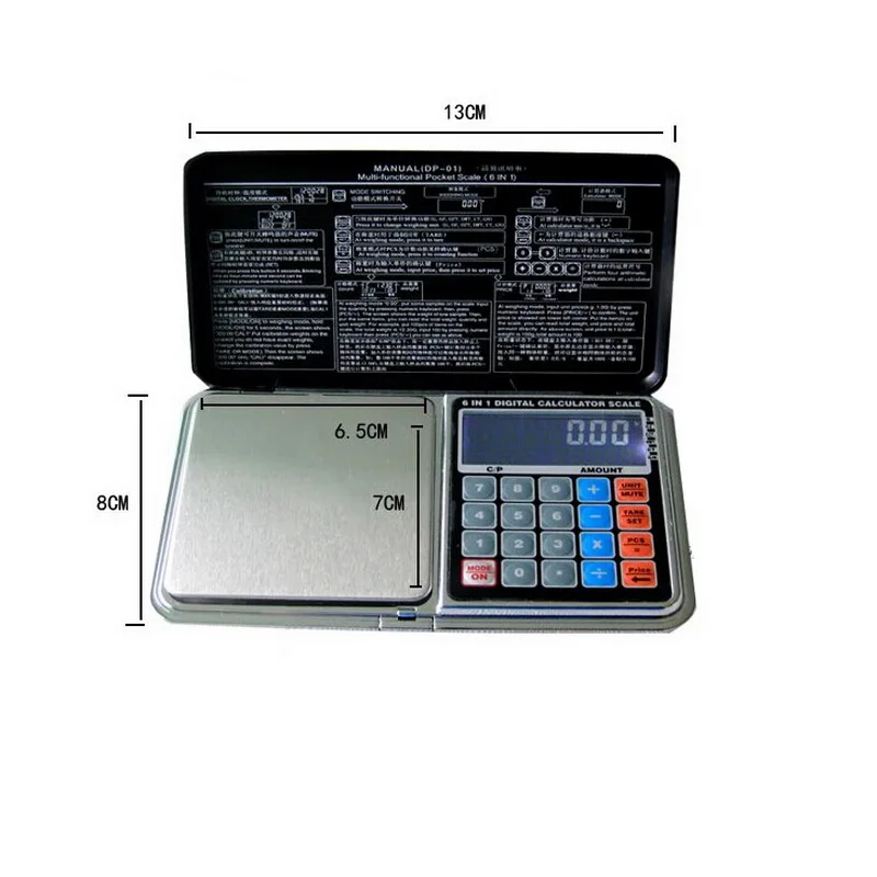 Urijk Multifunction Pocket Scale 6 In 1 Digital Calculation Scale 100/200/300/500/1000g 0.01/0.1g Jewelry Scales Weight Balance