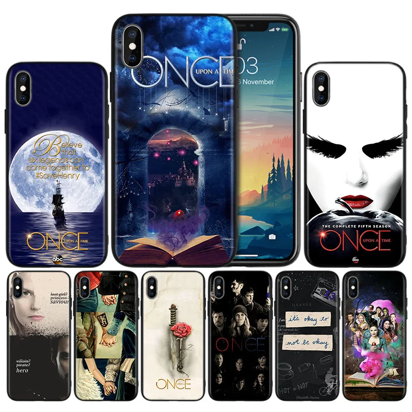 

Once Upon A Time Soft TPU Black Silicone Case Cover for iPhone 7 8 XS Max XR X 6 6S 5 5C 5S SE Plus