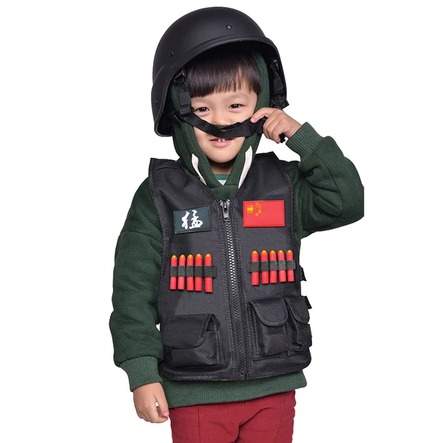 Tactical Hunting Vest Boy With 10pcs Bullet Zippered Ultra light