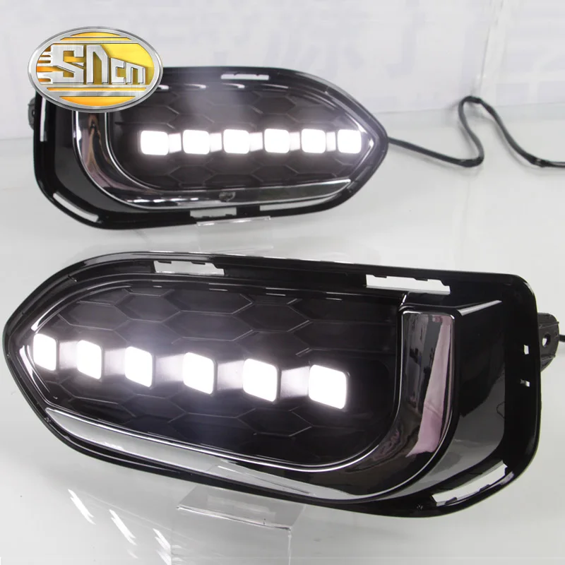 

SNCN Yellow Turning Functions Waterproof ABS Cover 12V Car DRL LED Daytime Running Light Daylight For Honda Jazz 2018 2019