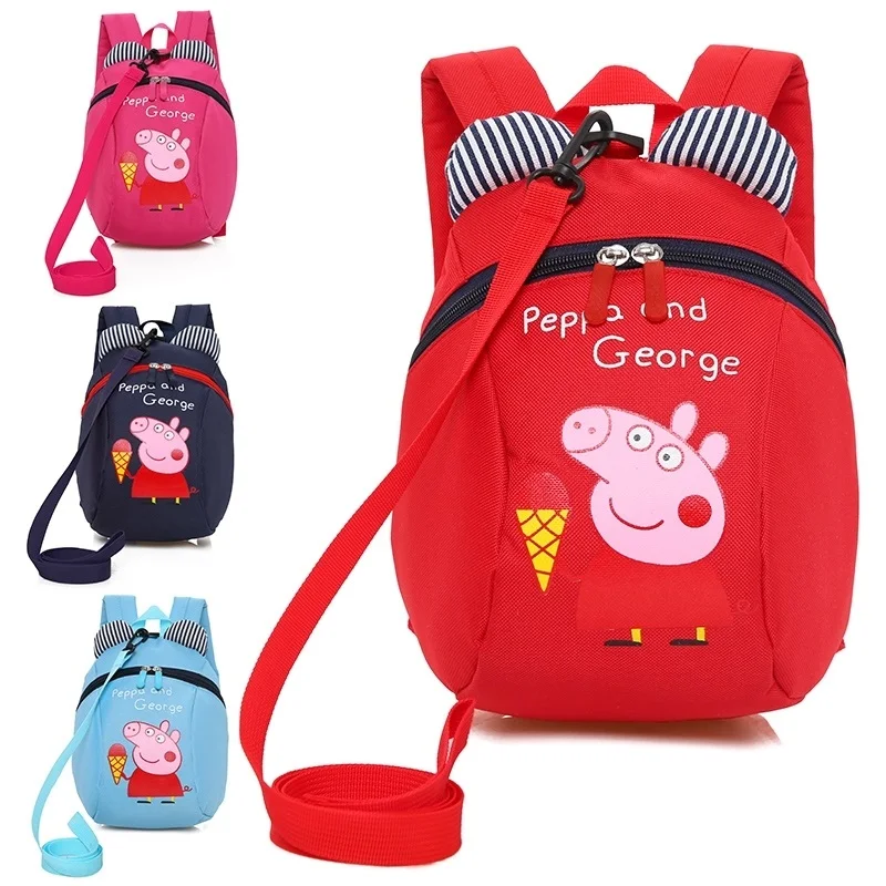 

Peppa Pig George pink pig cartoon backpack nylon plush toy children street beat cartoon backpack children's toy gift