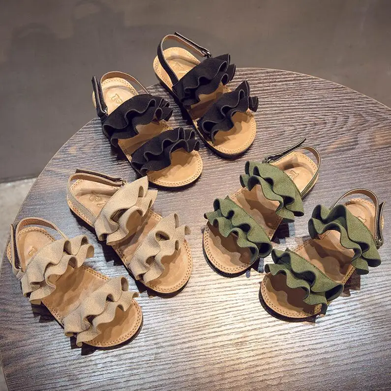 

New Children Girls Summer Shoes Kids Sandals For Girls PU Leather Flowers Princess Shoes Girls Sandals