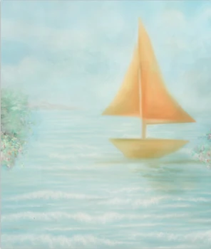 

Customize Vinyl Photography Backdrop Watercolor Boat Newborn Birthday Children Background for Photo Studio Z-38