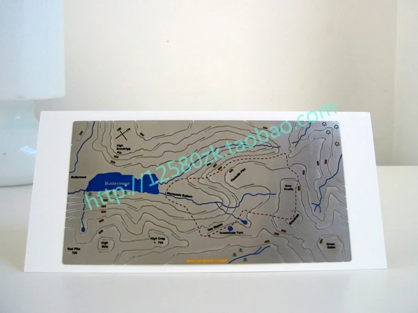 

Personalized multicolour geologic map decoration gift stainless steel 3D metal card