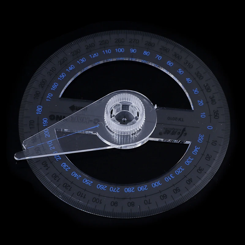 Round Ruler Patchwork Ruler 360 Degree Pointer Protractor Angle Finder Swing Arm Plastic 1PCS