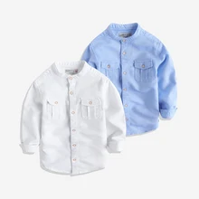 Хлопковая рубашка с воротником для мальчиков