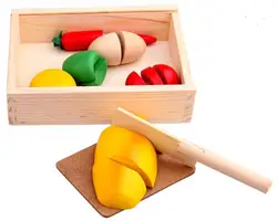 Кэндис Го! Горячая Распродажа красочные деревянные игровой дом фруктов и овощей вырезать счастливо детская игрушка в подарок 1 компл