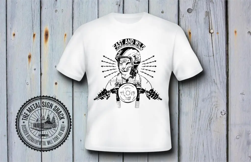Футболка мужская с надписью Fast And Wild Cafe Racer | Мужская одежда