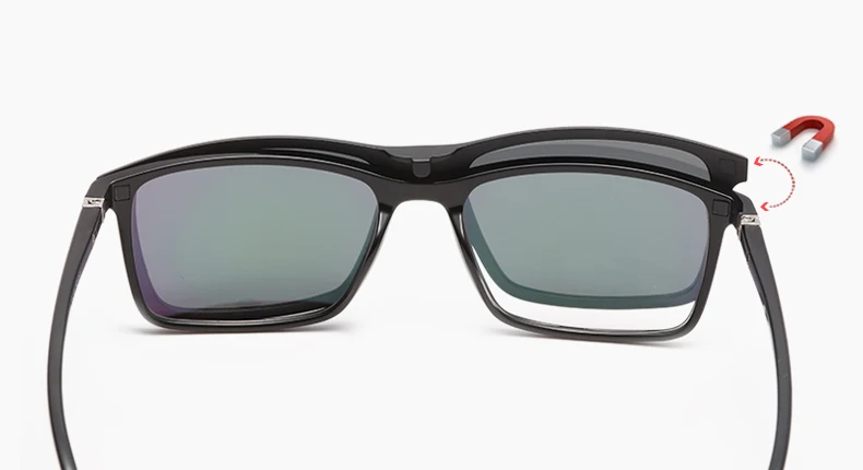Ralferty, очки с мультилипом, оправа, на застежке, магнитные солнцезащитные очки для мужчин и женщин, поляризационные солнцезащитные очки, квадратные солнцезащитные очки по рецепту, A8806