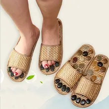 Массажные тапочки с натуральными булыжниками для ног; акупунктурный массаж ног; облегчение боли; Расслабление; забота о здоровье; летние Тапочки