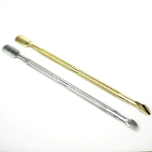 Новое Золотое покрытие для кутикулы 2 шт. ложка толкатель ногтей инструмент