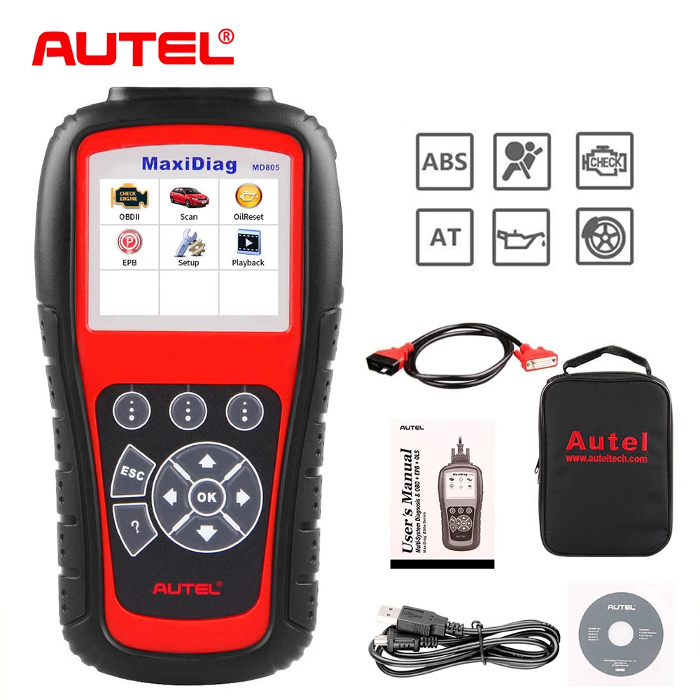 Autel MD805 OBD2 Scanner All System Car Diagnostic Tool Code Reader for Oil Service Reset better than Launch X431 ELM327 Tool Autel MD805 OBD2 Scanner All System Car Diagnostic Tool Code Reader for Oil Service Reset better than Launch X431 ELM327 Tool