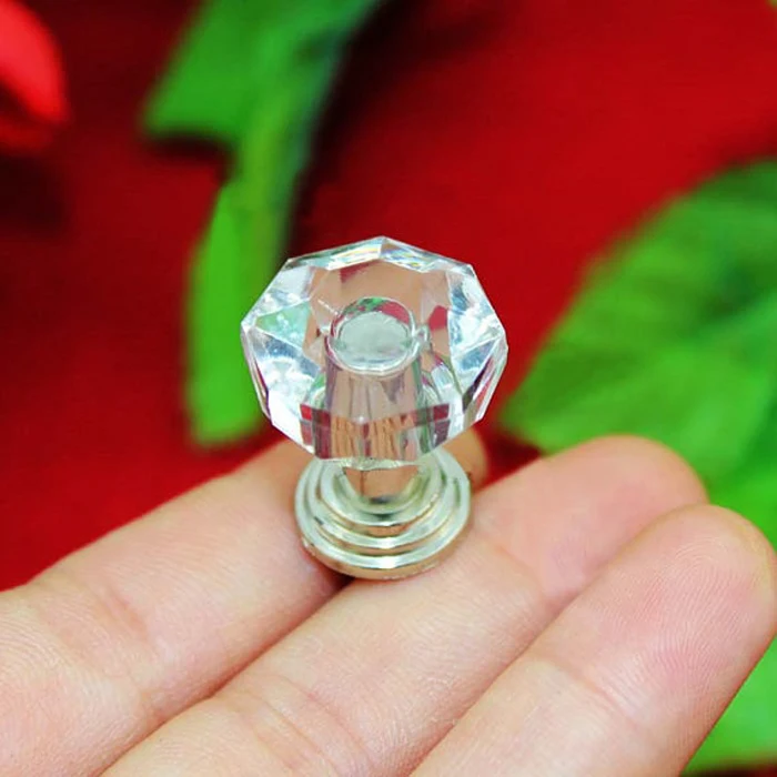18mmX22mm MIni size Clear Acrylic Knobs Crystal Small Drawer Pulls Wooden cases Gift box Jewelry