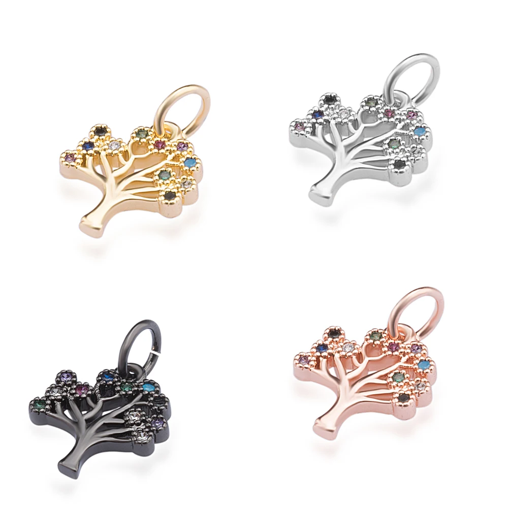 

lucky tree high quality pendant necklace jewelry connector accessories diy jewelry necklave making gift cubic zirconia hole