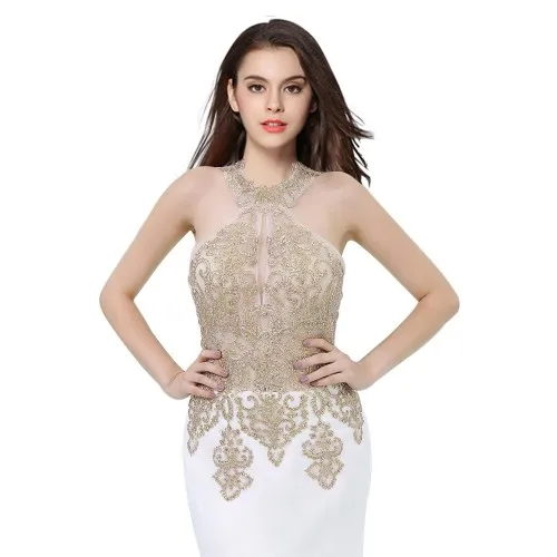 Short Color 4 Черное вечернее платье русалки размера плюс, Erosebridal, Золотые Аппликации, корсаж, Формальные женские вечерние платья с лямкой на шее, платья ZDH04 - Цвет: Short Color 4