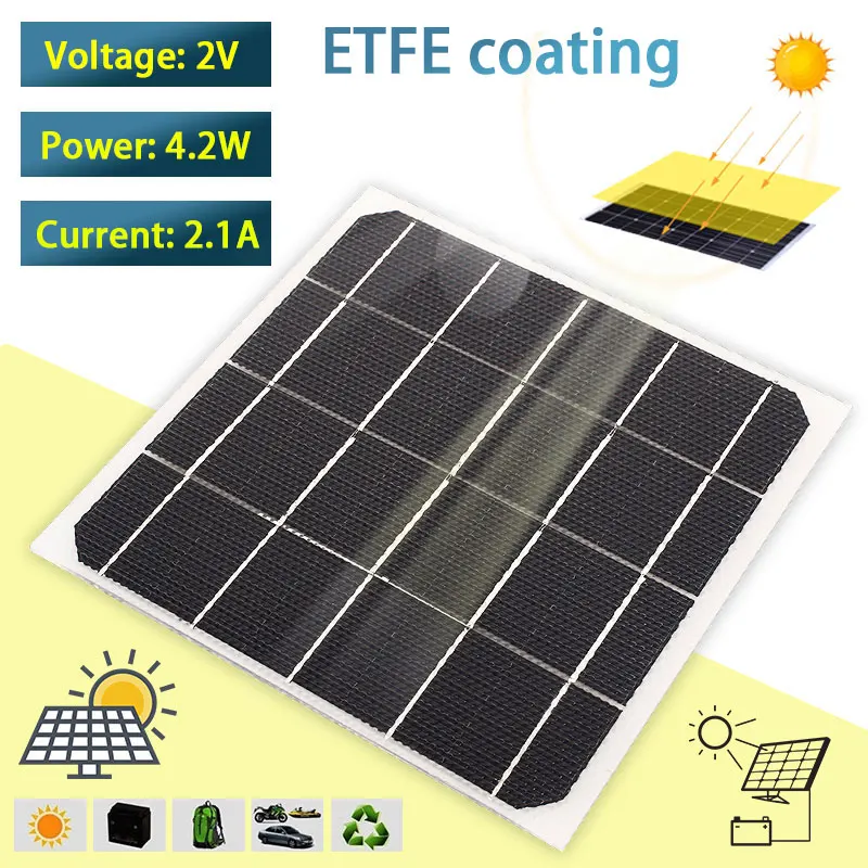 

Solar Panel Home Improvement Durable 4.2W DIY Toys Part Reusable
