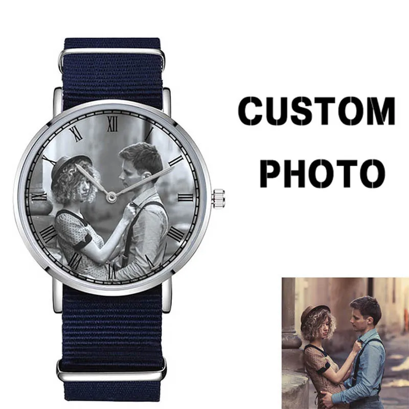 D-0000 Custom Your Design Photo Blank Watches Face Company Brand Name Engraved on Back Case and Buckle Watch