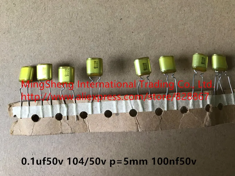 Полиэтиленовый пленочный конденсатор 0.1uf100v 104/100v p = 5 мм 100nf100v(индуктор
