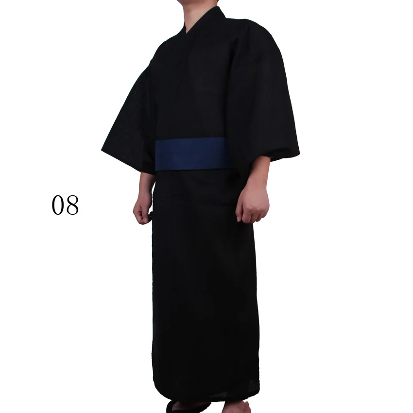 Мужские японские традиционные костюмы Самурайское кимоно человек хлопок тонкий свободный стиль Yukata Jinbei Haori Роскошные Ретро косплей одежда
