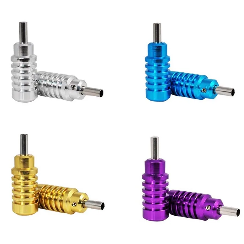 4 Pcs Hot Tattoo Grip With Back Stem Orange Aluminum Alloy 25Mm Handle Grip 4 Colors Tattoo Machine Tube Tip Kit - Цвет: Other