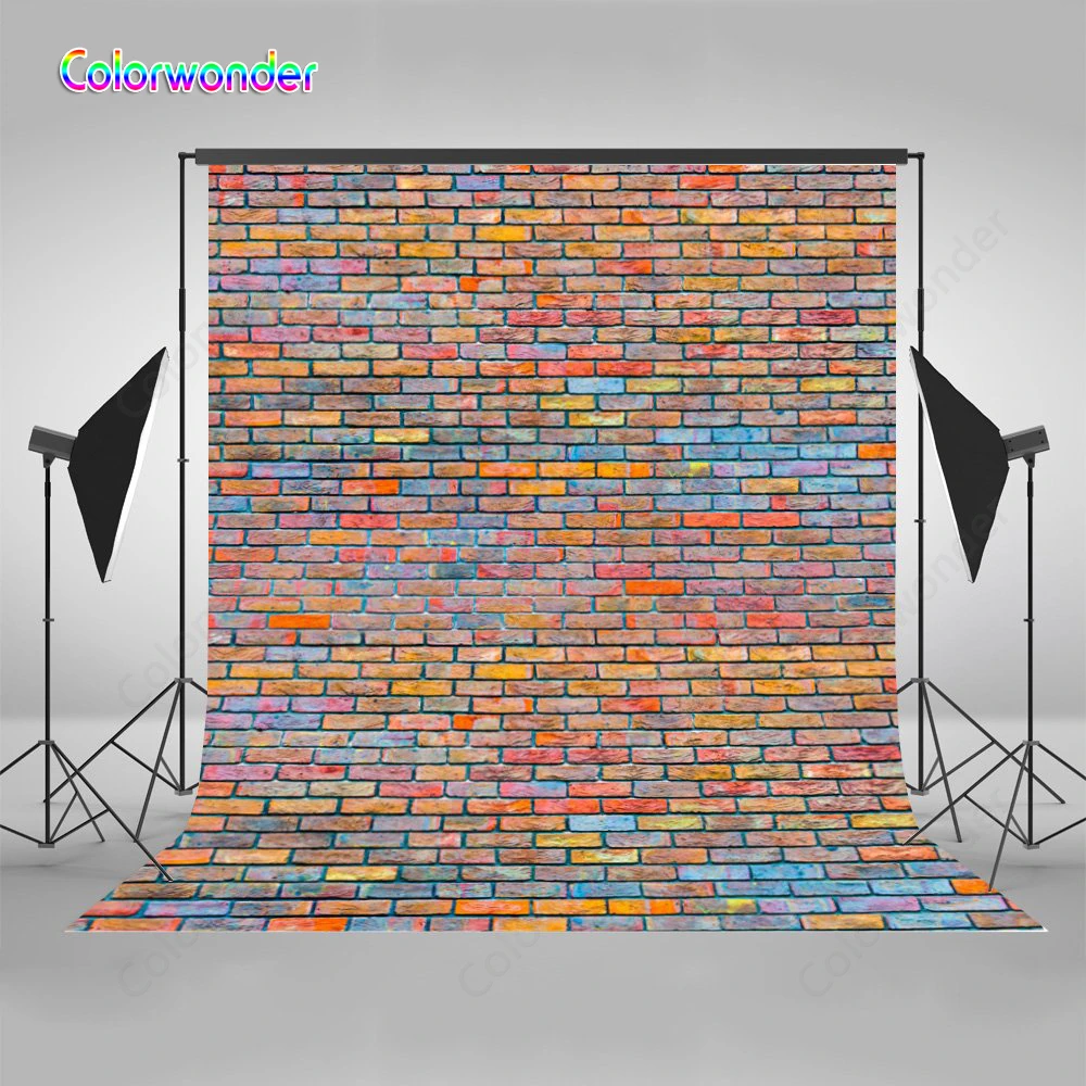 Colorwonder Photography Background Red Vintage Brick Wall With Colorful Spray Paint Seamless 5x7ft Backdrop For Photo Booth Prop Background Aliexpress
