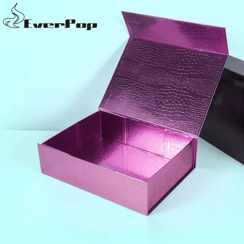 

Wholesale 2Pcs/Lot Plain cardboard Folding rigid boxes Magnetic closure 6 colors available packaging hair wigs cosmetic gift box