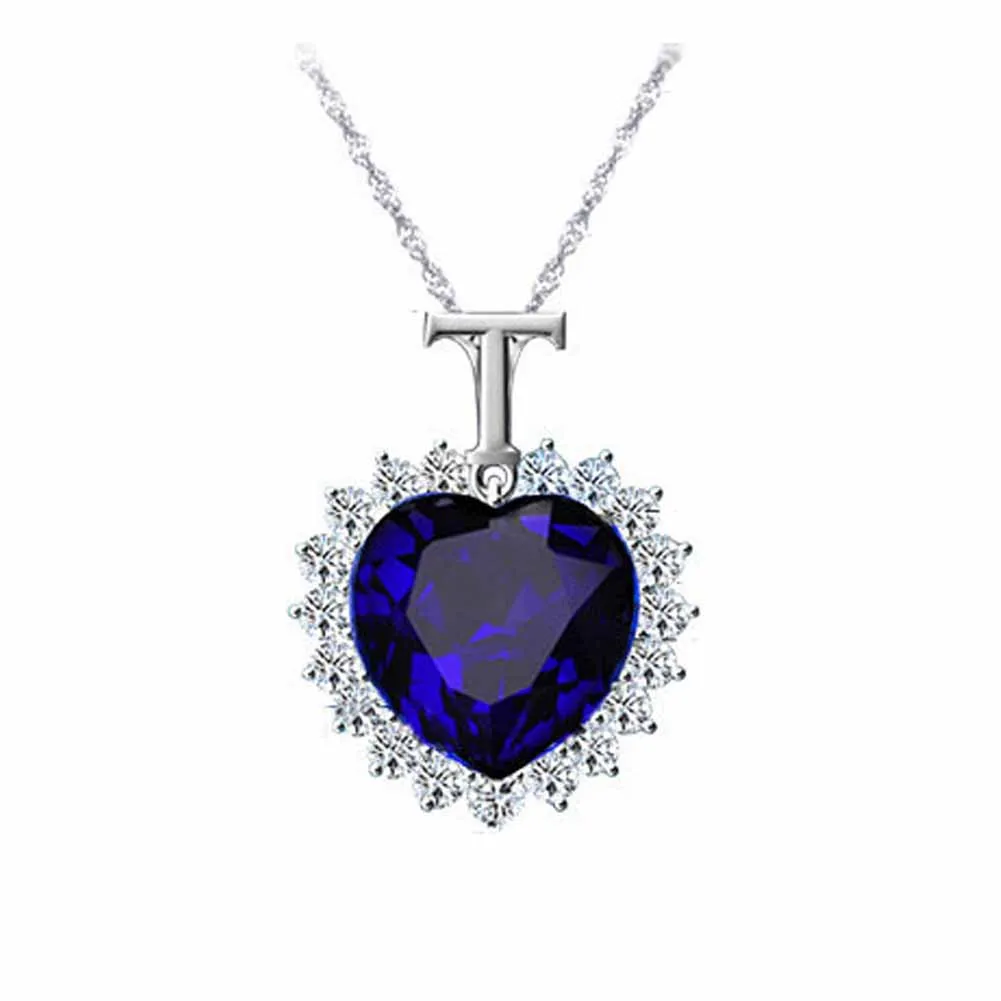 

New Titanic Rhinestones Crystal Chain Necklace Pendant Plate Jewelry High Quality Same Lady Woman Gift