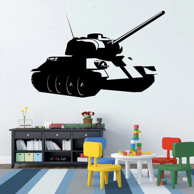 Tank Military Army Vinyl Wall Art Stickers for Nursery Children Room